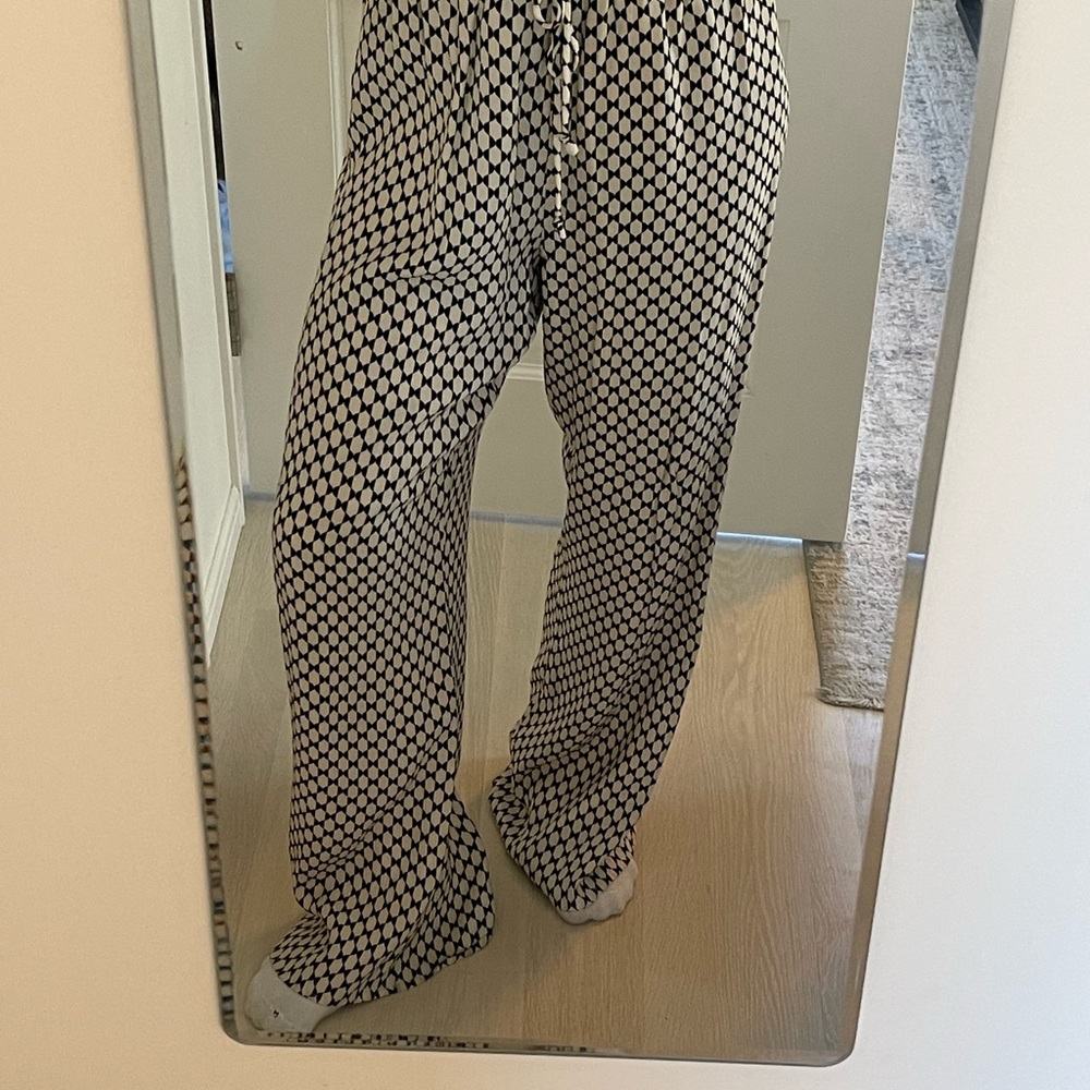 DISSH Black and Cream Wide Leg Pants